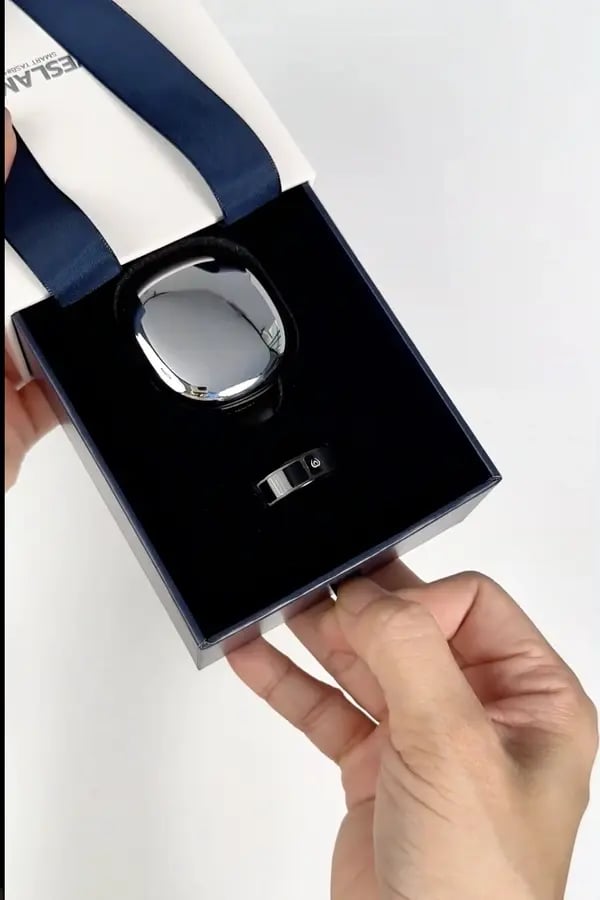 خاتم ذكي للتسبيح  اسود–         NAWA Smart Tasbih Ring – by WESLAMIC