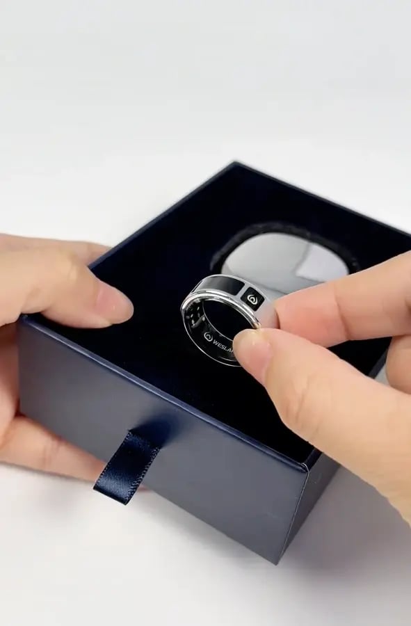 خاتم ذكي للتسبيح  اسود–         NAWA Smart Tasbih Ring – by WESLAMIC