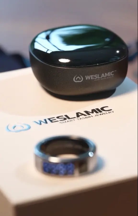 خاتم ذكي للتسبيح  اسود–         NAWA Smart Tasbih Ring – by WESLAMIC