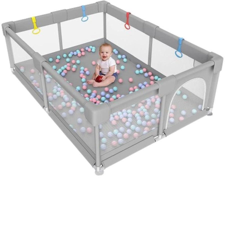 Children's playpen made of durable plastic with soft lining and safe fence, includes 20 colorful plastic balls, 150x120x65 cm - BL-13-A