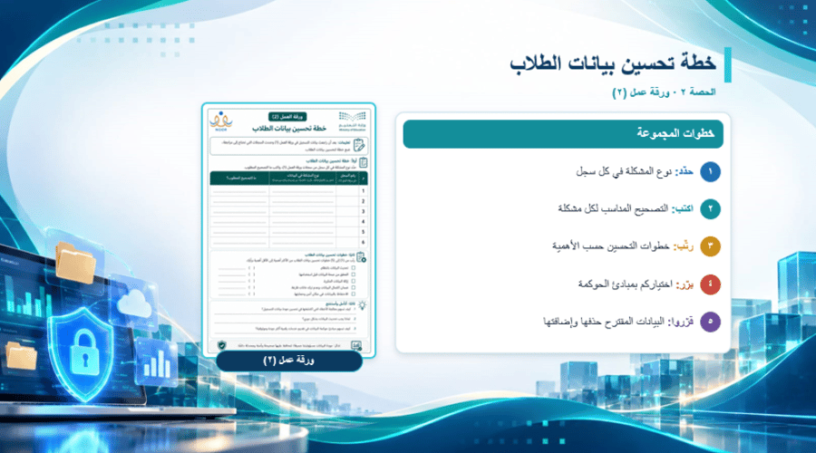 مجال العلوم والتقنية (برنامج حوكمة البيانات) للمرحلة المتوسطة