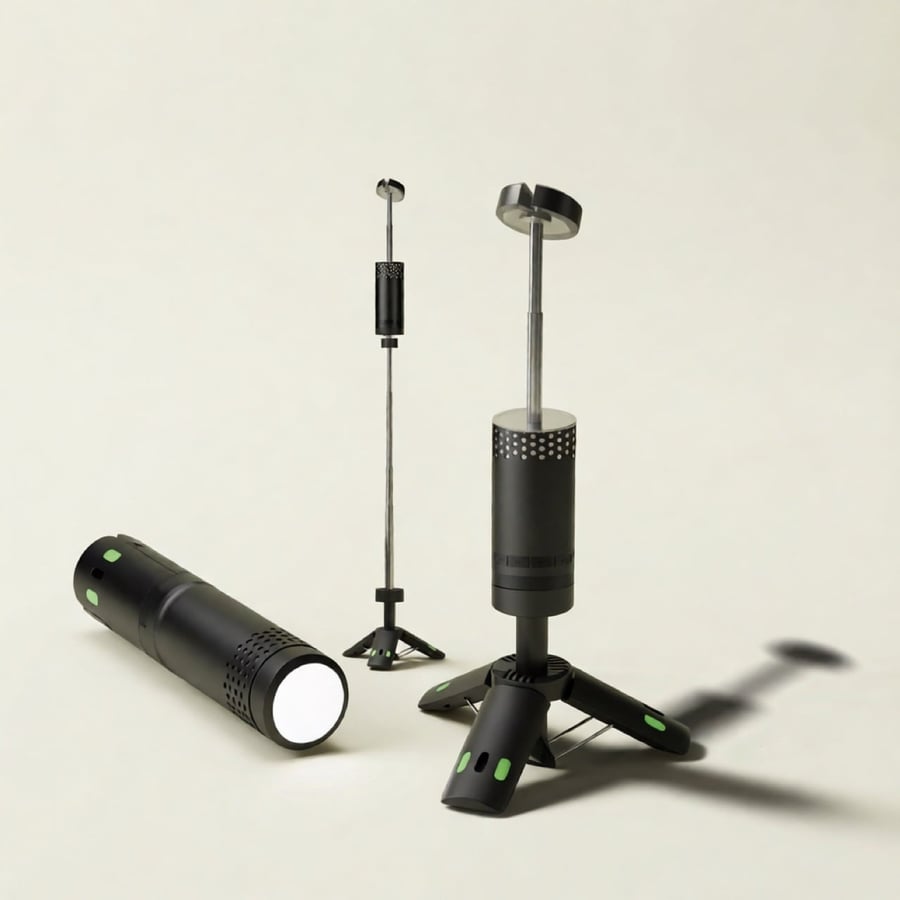 Camping lamp with stand