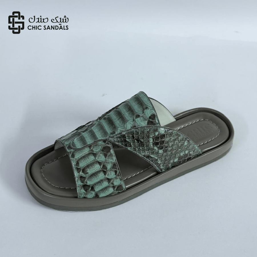 حذاء اخضر بدون اصباع ثعبان نعال