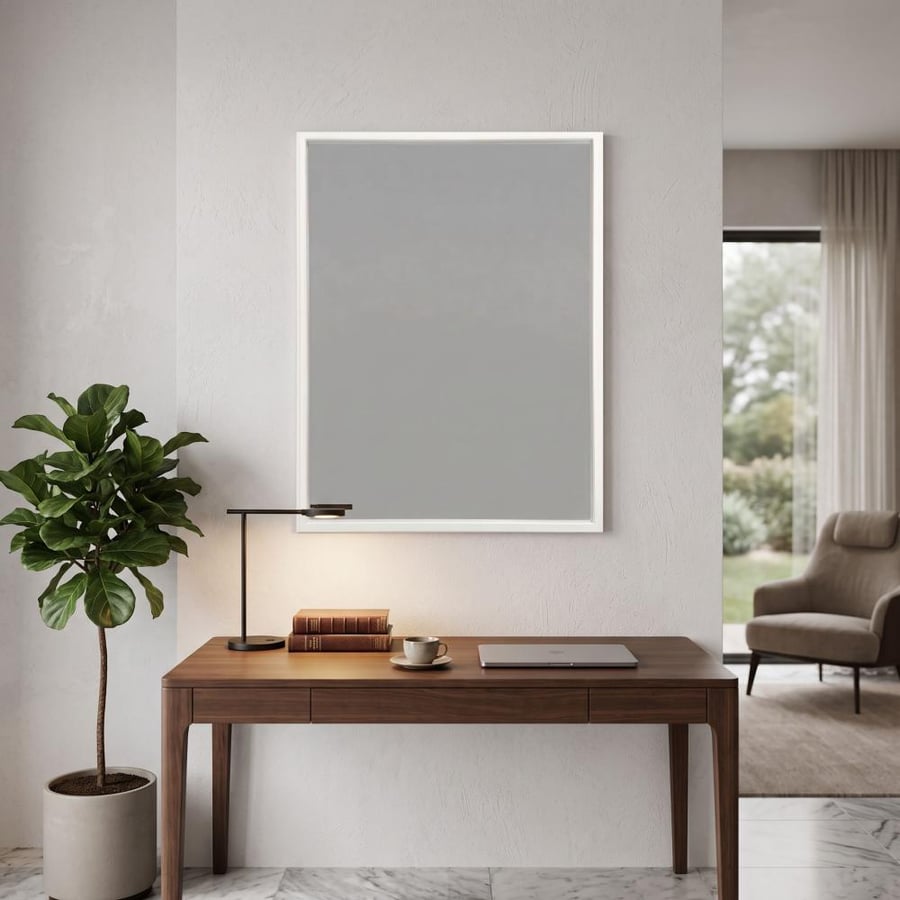 مرايه مضيئه  مستطيله 80X60 سم ايطار ابيض