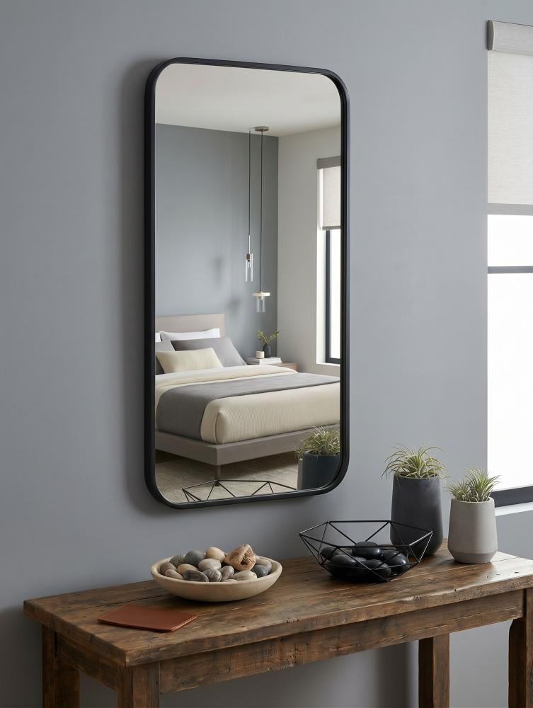 مرايه مضيئه مستطيله 150X70 سم مستطيل ايطار اسود
