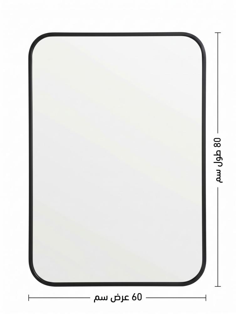 مرايه مضيئه 80X60 سم مستطيل ايطار اسود