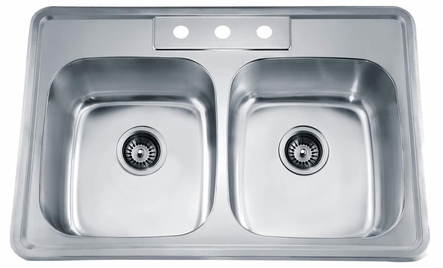 مجلى  مطبخ حوضين  مقاس 86x43 ستايل ستيل ماركة AUSHEN