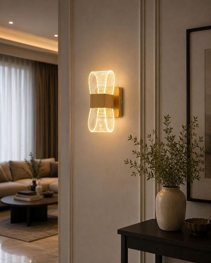 أبليك جداري مودرن بإضاءة LED – بتصميم هندسي فاخر