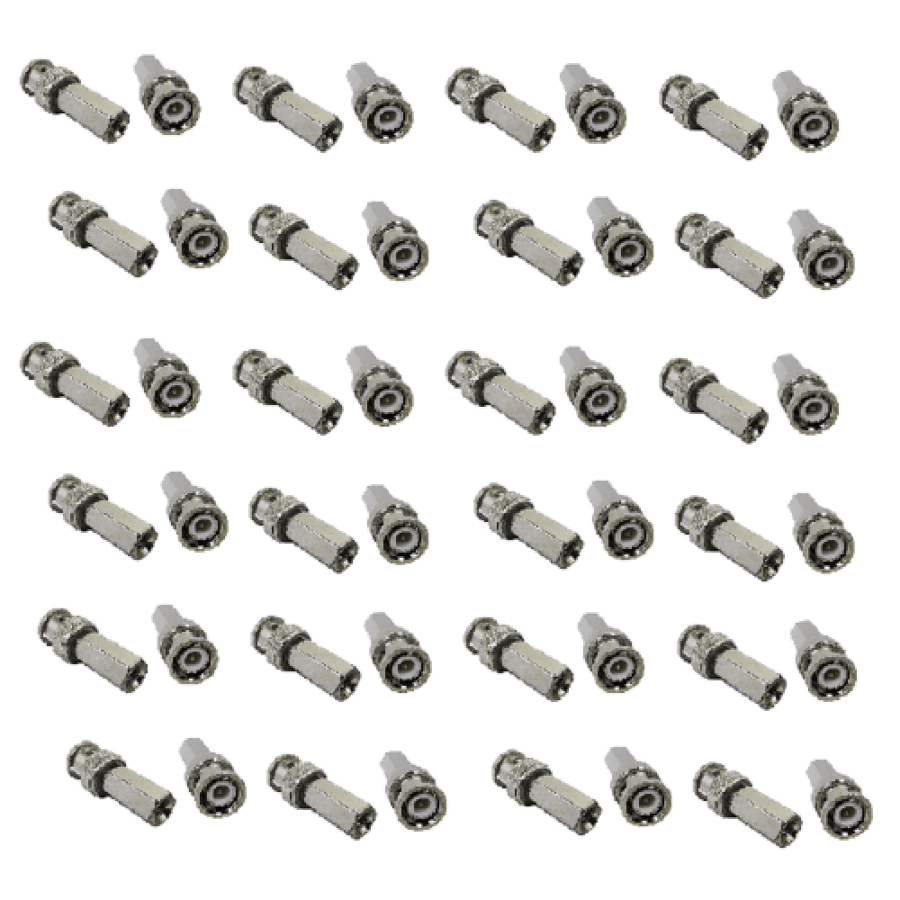BNC 100PCS وصلة BNC نحاسية لكاميرات المراقبة Copper BNC Connector