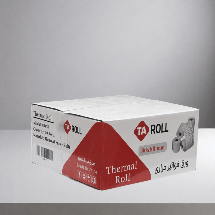 TA 80 80 TA ROLL كرتون ورق فواتير حراري مقاس 80 80 مم 50 رول
