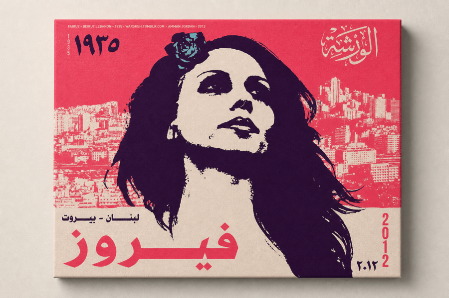 لوحة كانفاس على إطار خشبي بإطار خارجي باللون الخشبي وتصميم شبابي من نورفا