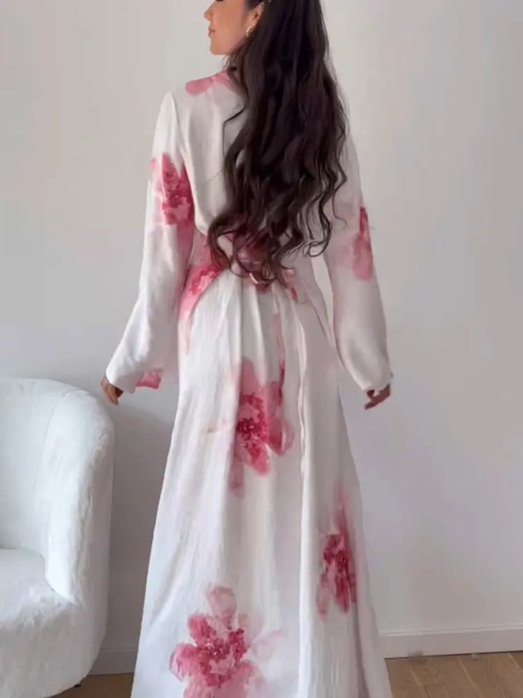 فستان ماكسي بطبعة زهرية للنساء