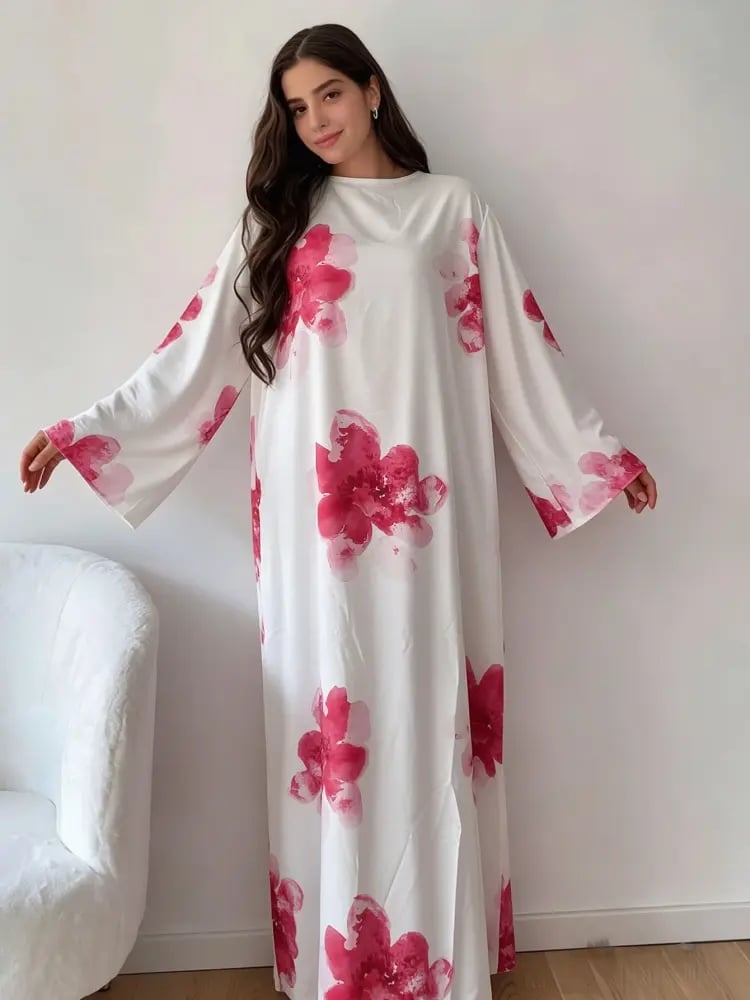 فستان ماكسي بطبعة زهرية للنساء