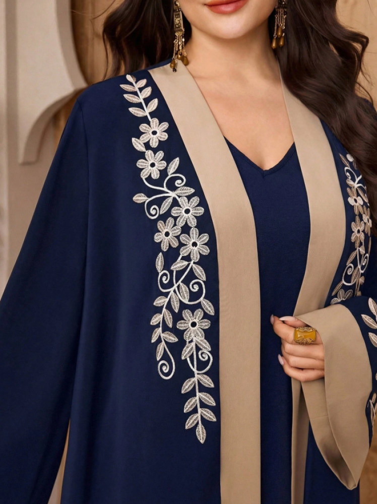 عباية نسائية مقاس كبير مطرزة بنقوش
