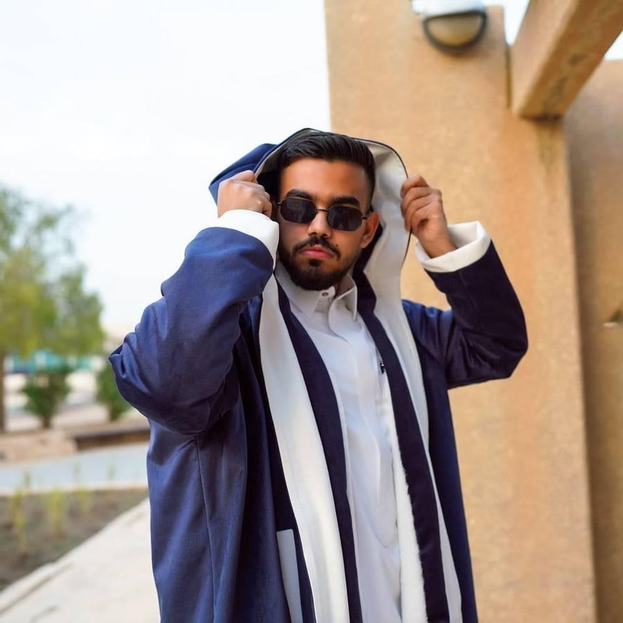 فروه دبل فيس مع شال لون كحلي مع سكري