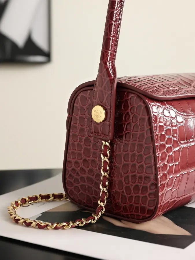 حقيبة شانيل Chanel Croc-Embossed Leather Vanity / Shoulder Bag