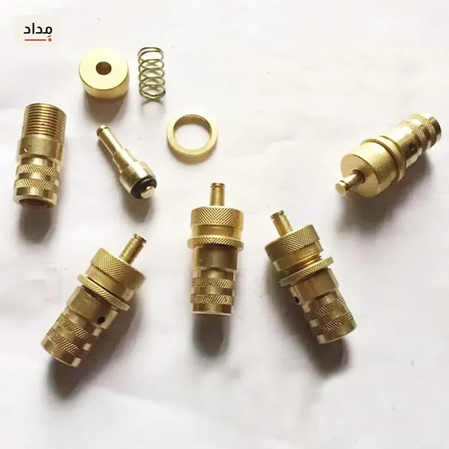 مفرّغ هواء الكفرات للبر والتطعيس — 4 قطع نحاس قابلة للضبط 6–30 PSI