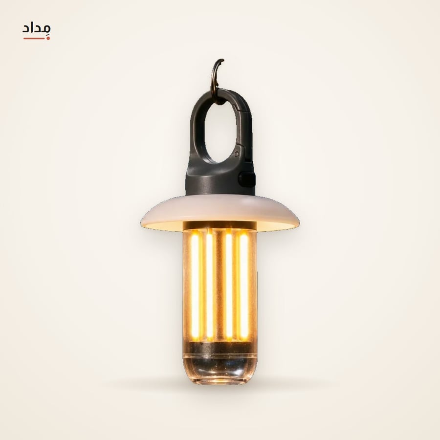 فانوس تخييم LED قابل للشحن بخطاف — ضوء دافئ وأبيض 5 أوضاع
