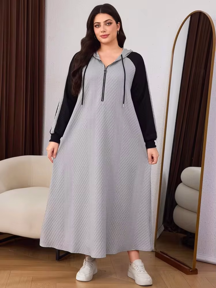 هودي نسائي طويل بتصميم جاكار