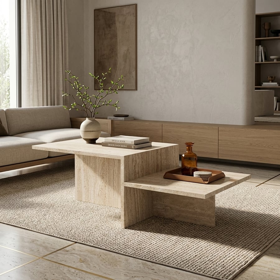طاولة قهوة ترافنيتنوا | Travertine Teble