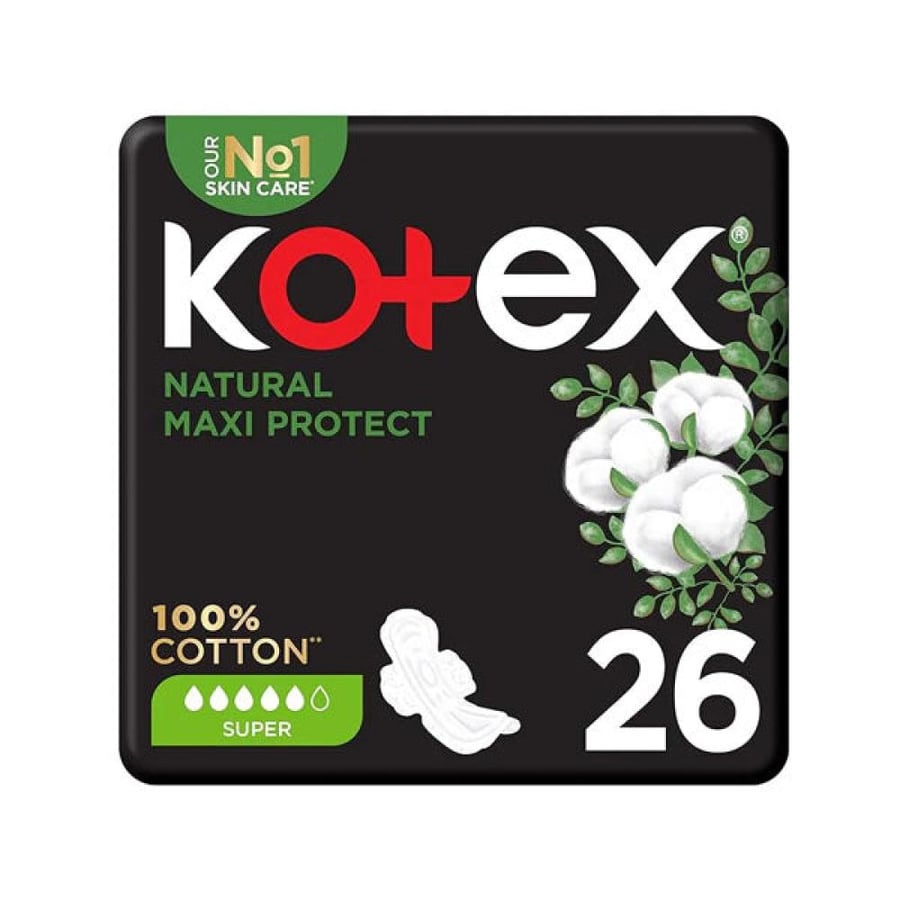 فوط صحية سوبر بالأجنحة 26 فوطه Kotex