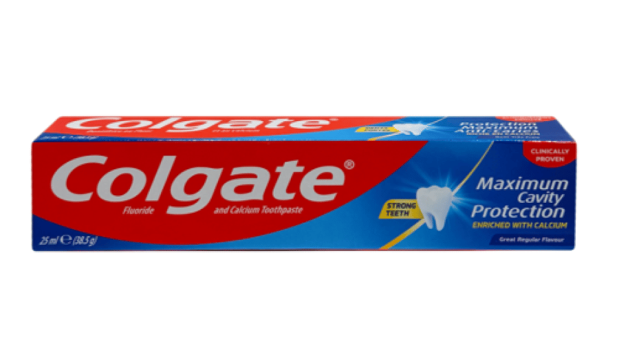 معجون أسنان كولجيت 25 مل حماية قصوى من التسوس بنكهة عادية رائعة Colgate