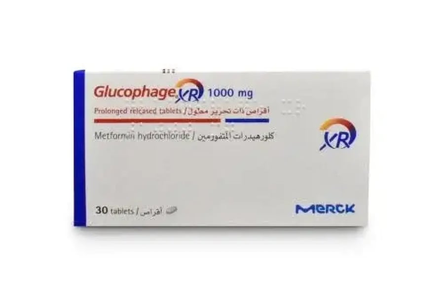 غلوكوفاج إكس آر 1000 ملغ 30 قرص GLUCOPHAGE XR