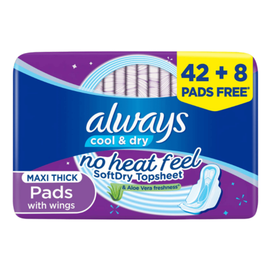 Olay maxi pad 50 pads large with wings purple
