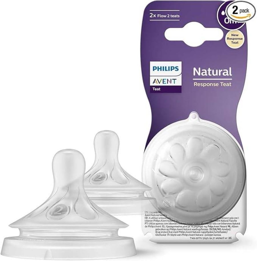حلمات فيليبس افنت الطبيعية لحديثي الولادة (2 قطعة) +0 شهر SCY962/02 Philips Avent