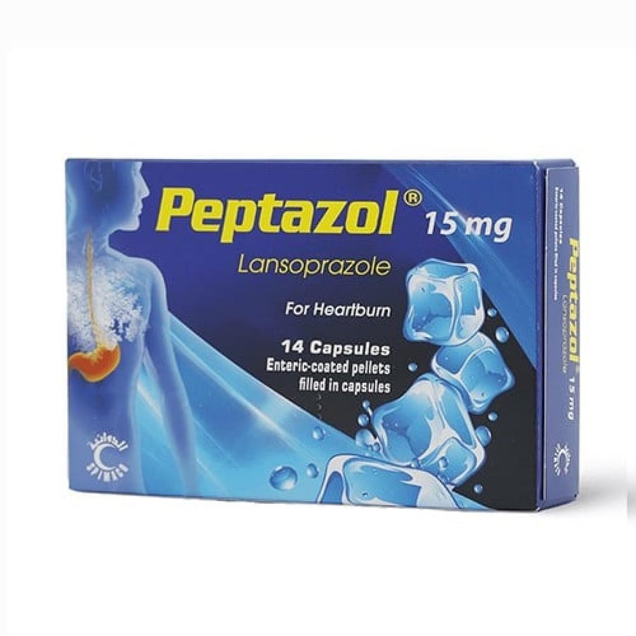 بيبتازول 15 ملغ 14 كبسولة PEPTAZOL