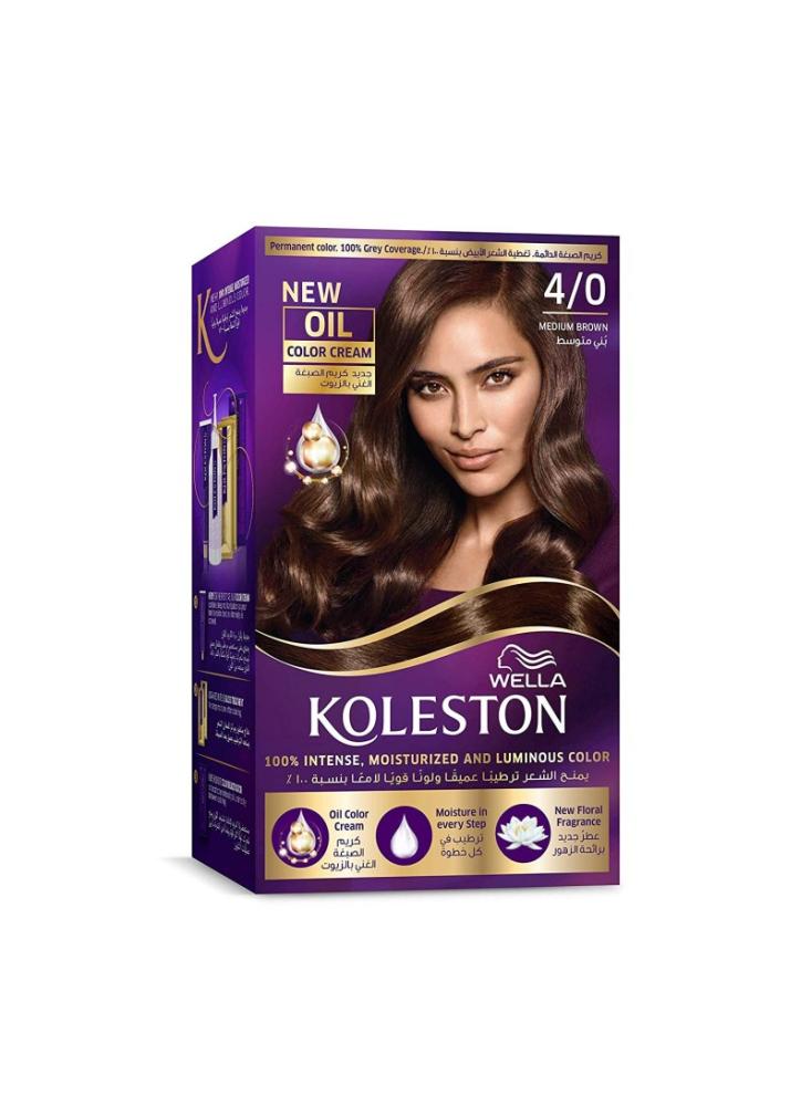 صبغة شعر كوليستون كيت 50 مل 4/0 بني وسط Koleston
