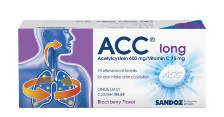 أقراص أكياس طويلة 600 ملغ 10 حبة ACC LONG