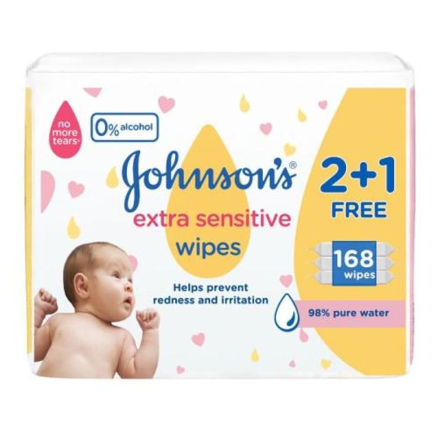 مناديل  للأطفال 168 منديل فائقة الحساسية Johnson's