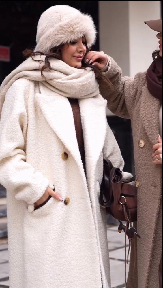 Winter jacket made of sheep wool fabric