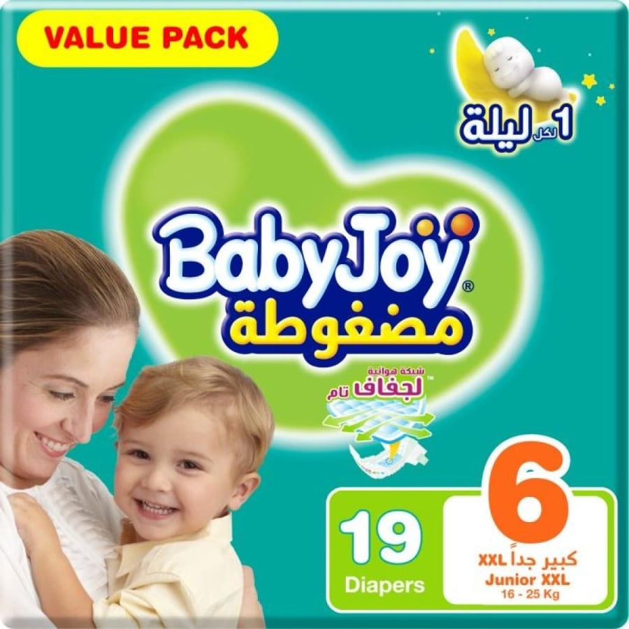 بيبي جوي رقم 6 جونيور XXL عدد 19 حفاضة