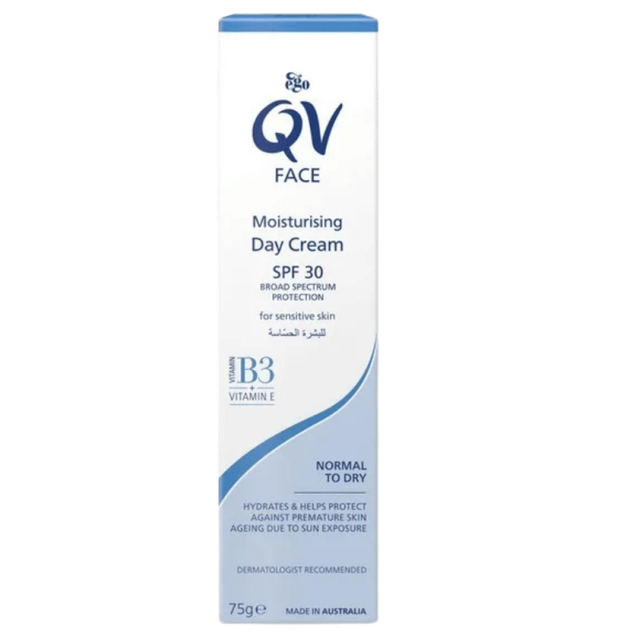 كيو ڤي كريم وجه مرطب نهاري SPF30، 75 جم