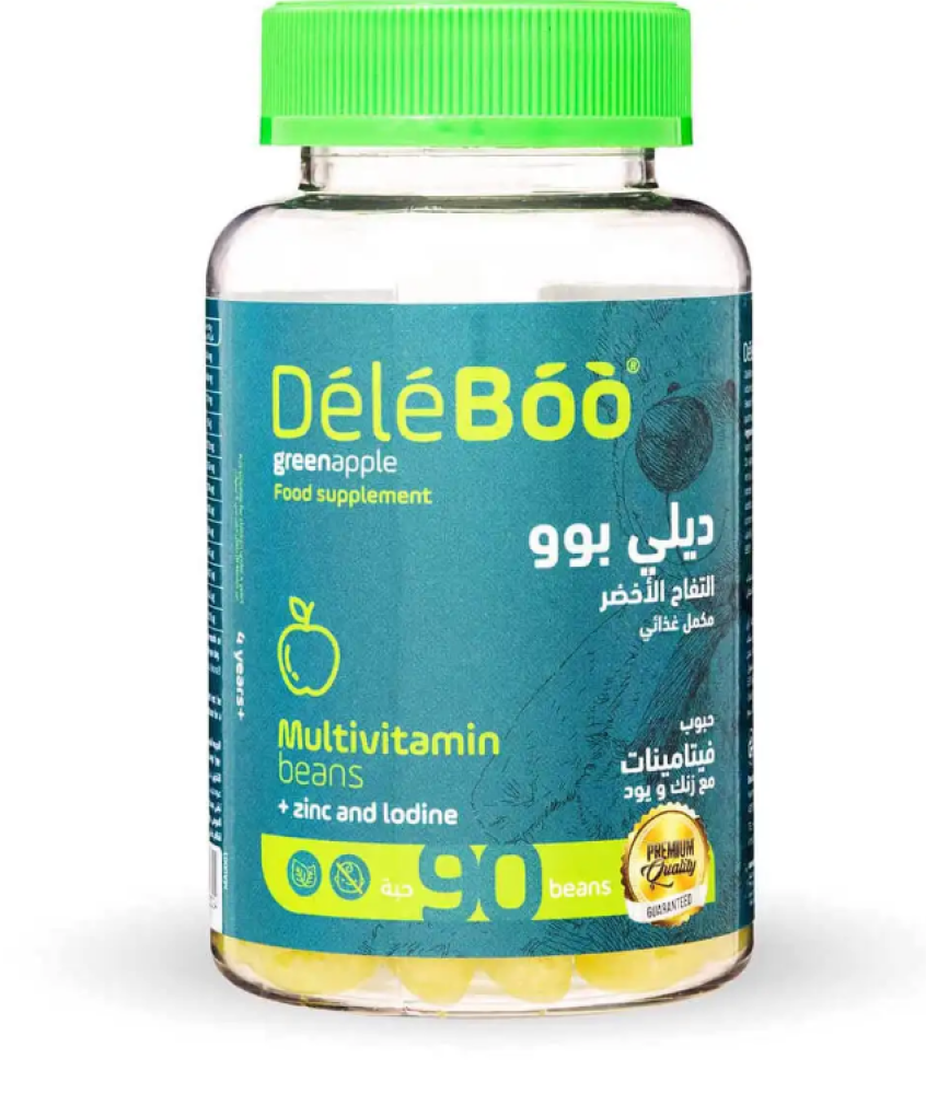ديليبو مالتي فيتا + تفاح أخضر + زنك ويود 90 حبة
