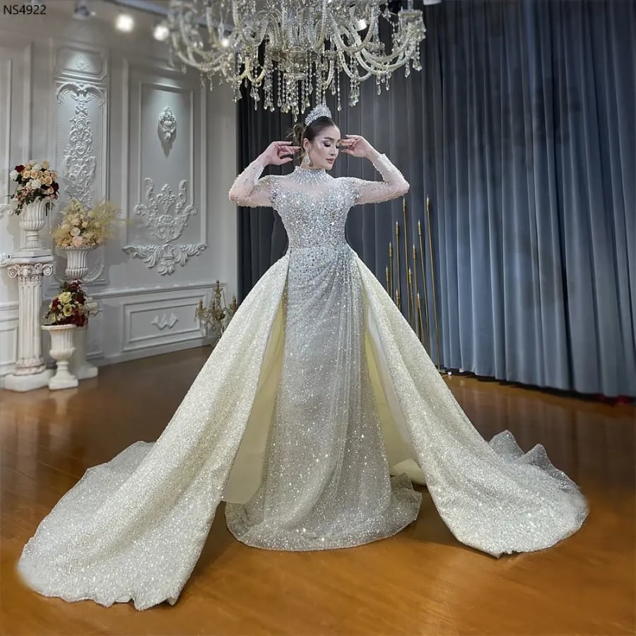 فستان زفاف 2 في شغل خرز ثقيل   | NS4922 |  فساتين زفاف الامارات