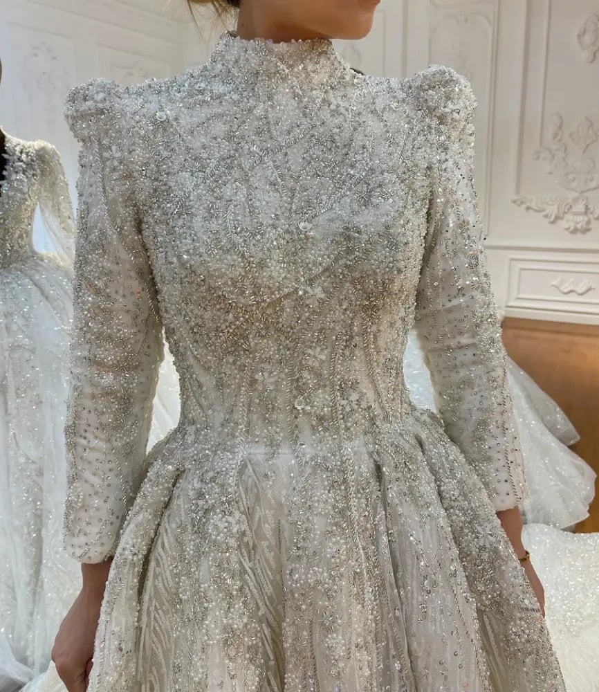 فستان زفاف إسلامي محتشم فخم | NS4671 | Wedding dresses 2027