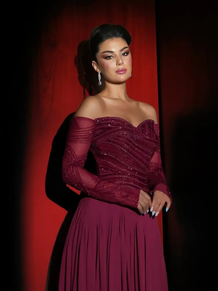 فستان أحمر A-Line  عصري     | ST5-6691 | فساتين موضة 2027