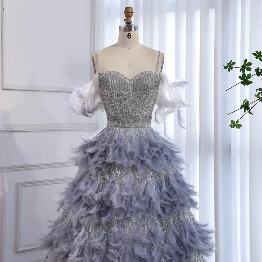 فستان رمادي A-Line  عصري     | ST5-6631 | prom dresses
