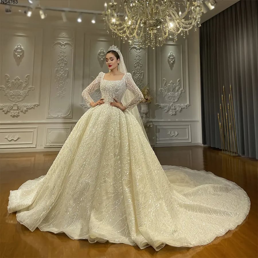 فستان زفاف دانتيل وخرز | NS4763 | Wedding dresses 2027