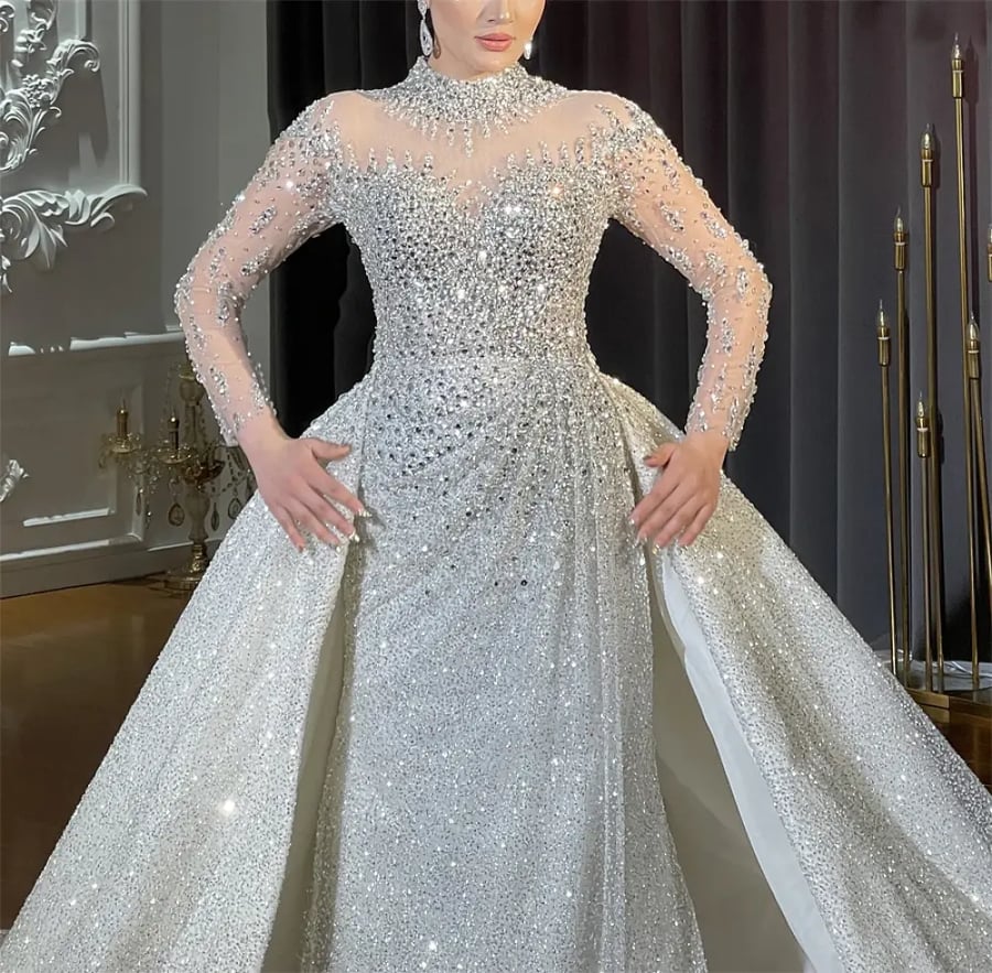 فستان زفاف 2 في شغل خرز ثقيل   | NS4922 |  فساتين زفاف الامارات