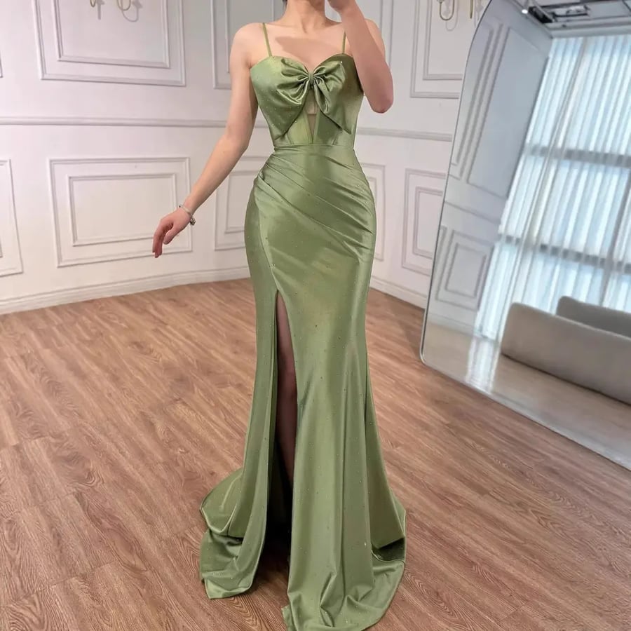 فستان أخضر A-Line عصري ترند | ST5-6603 | evening dresses