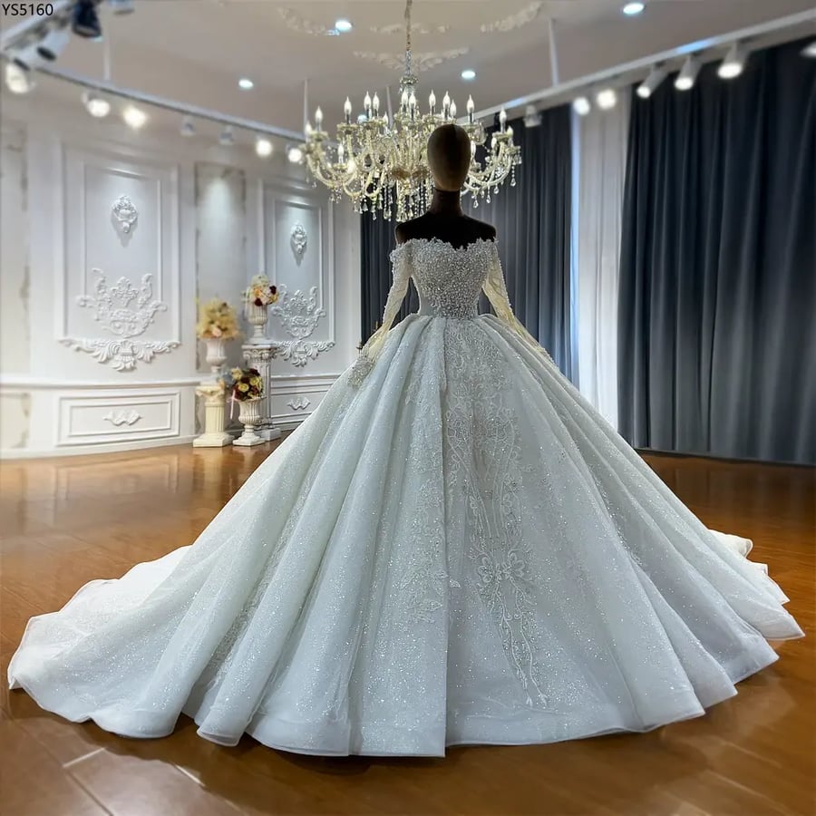 فستان زفاف مكشوف الكتف بأكمام طويلة    | NS5160 |  Wedding dresses 2027