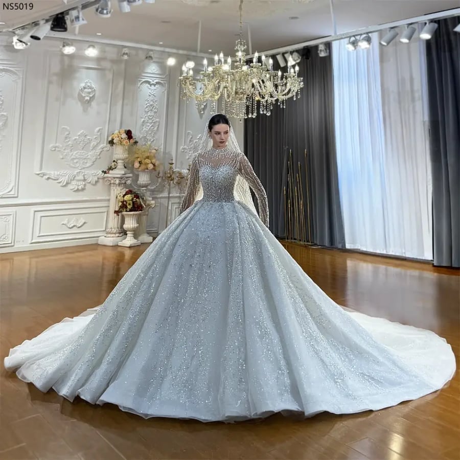 فستان زفاف ياقة عالية | NS5019 | Wedding dresses 2027