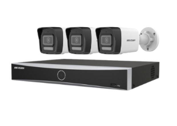 عدد 3 كاميرا شبكية 6 ميجـا IP - خارجية 30 متر مع جهاز تسجيل 4 قنوات - هيكفيجن