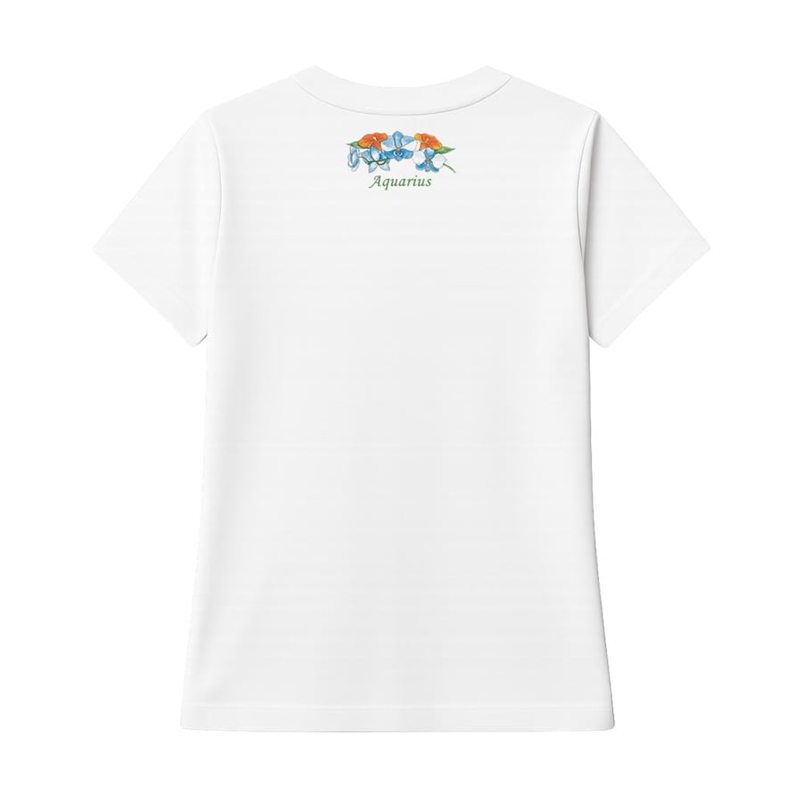 Women's Aquarius Zodiac T-shirt – 100% Cotton – Watercolor Print