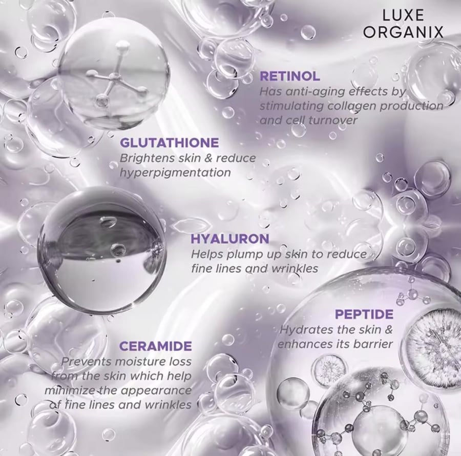 لوشن لوكس بالريتينول والجلوتاثيون - luxe organic