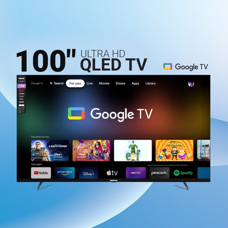 شاشة جيباس 100 بوصة QLED 4K سمارت جوجل تي في